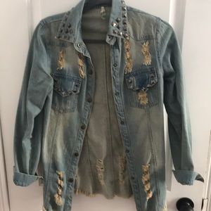 Denim shirt-jacket
